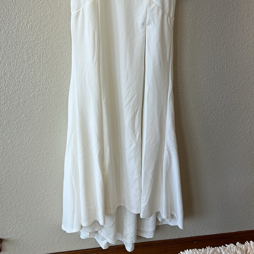 Lulus wedding sleeveless mermaid style square neck white dress size XS NWT - Picture 6 of 12